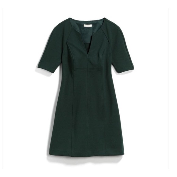 Trina Turk Kane Textured Point Dress Deep Green Size 6 - Picture 1 of 6